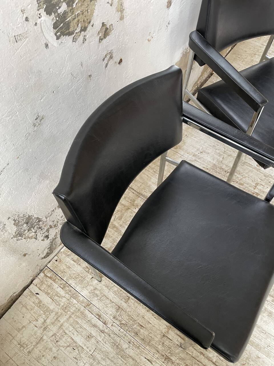 Pair of chrome office chairs