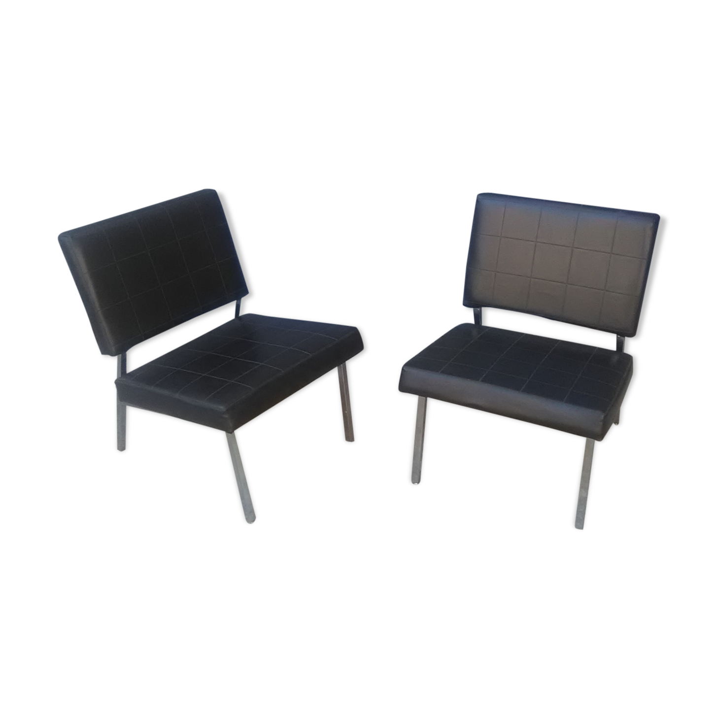 Pair of vintage skai armchairs