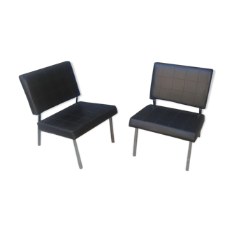 Pair of vintage skai armchairs