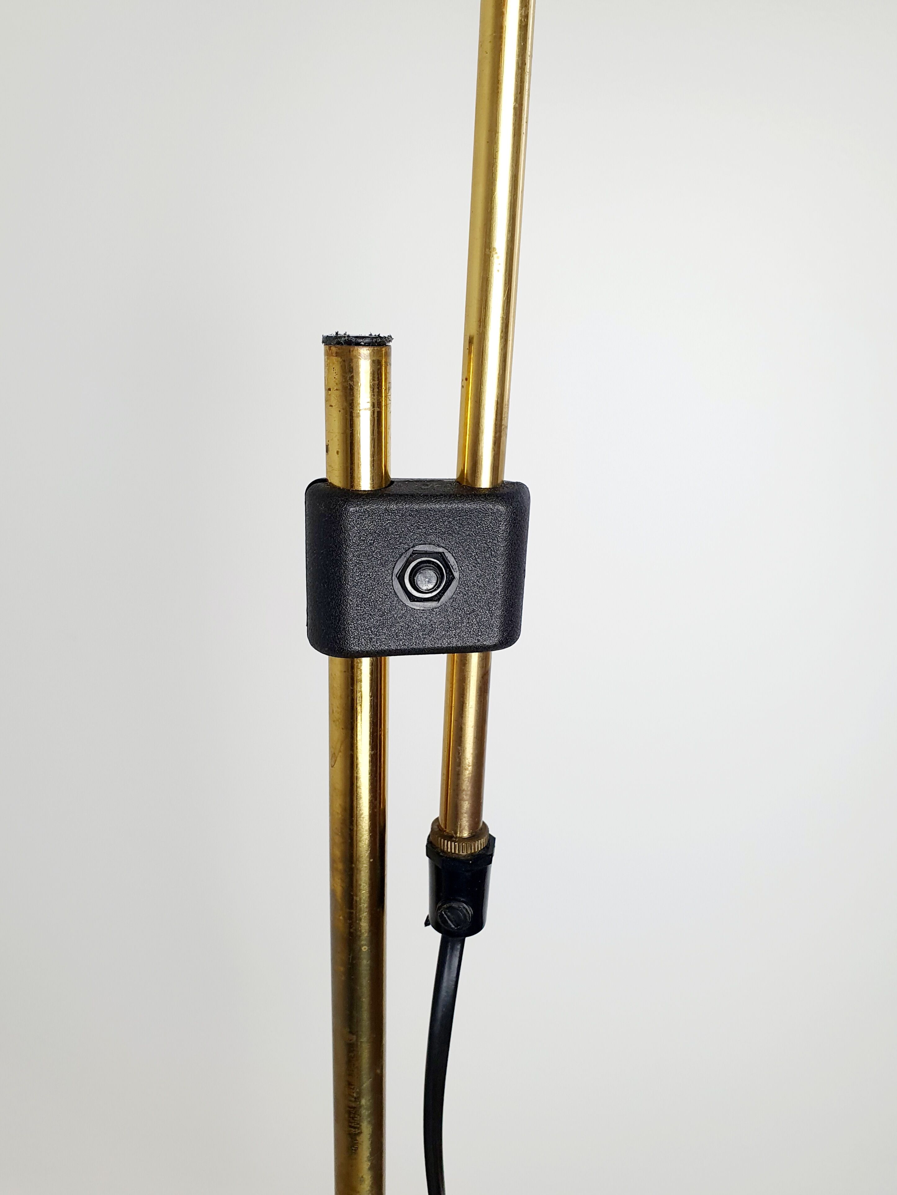 Scandinavian floor lamp gilded and black, 1970