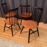 Set of four Fanett chairs in the Ilmari Tapiovaara style, Finland, 1960s