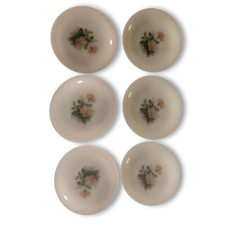 Assiettes à dessert  arcopal motif roses