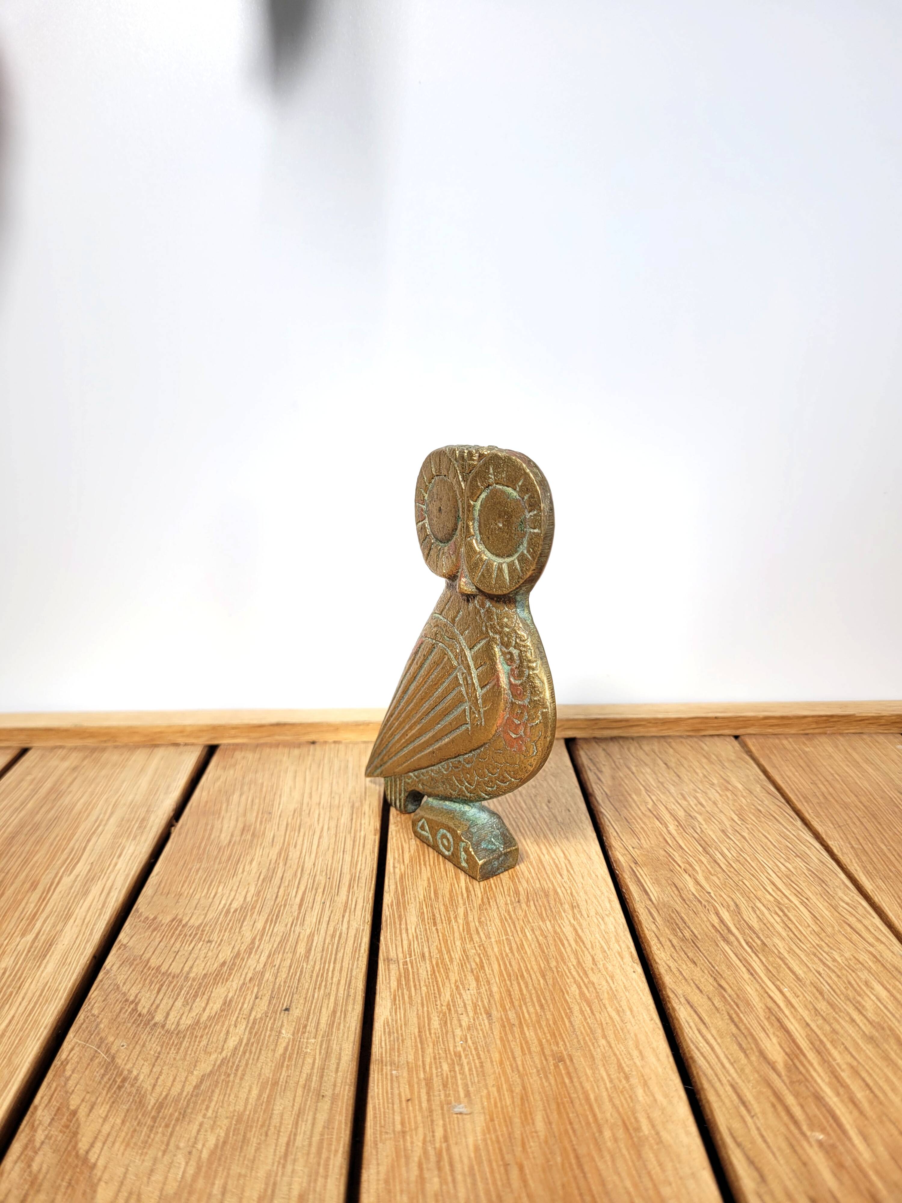 Bronze owl Athena
