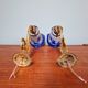 Pair of wall lights in bronze and marmoreal glass