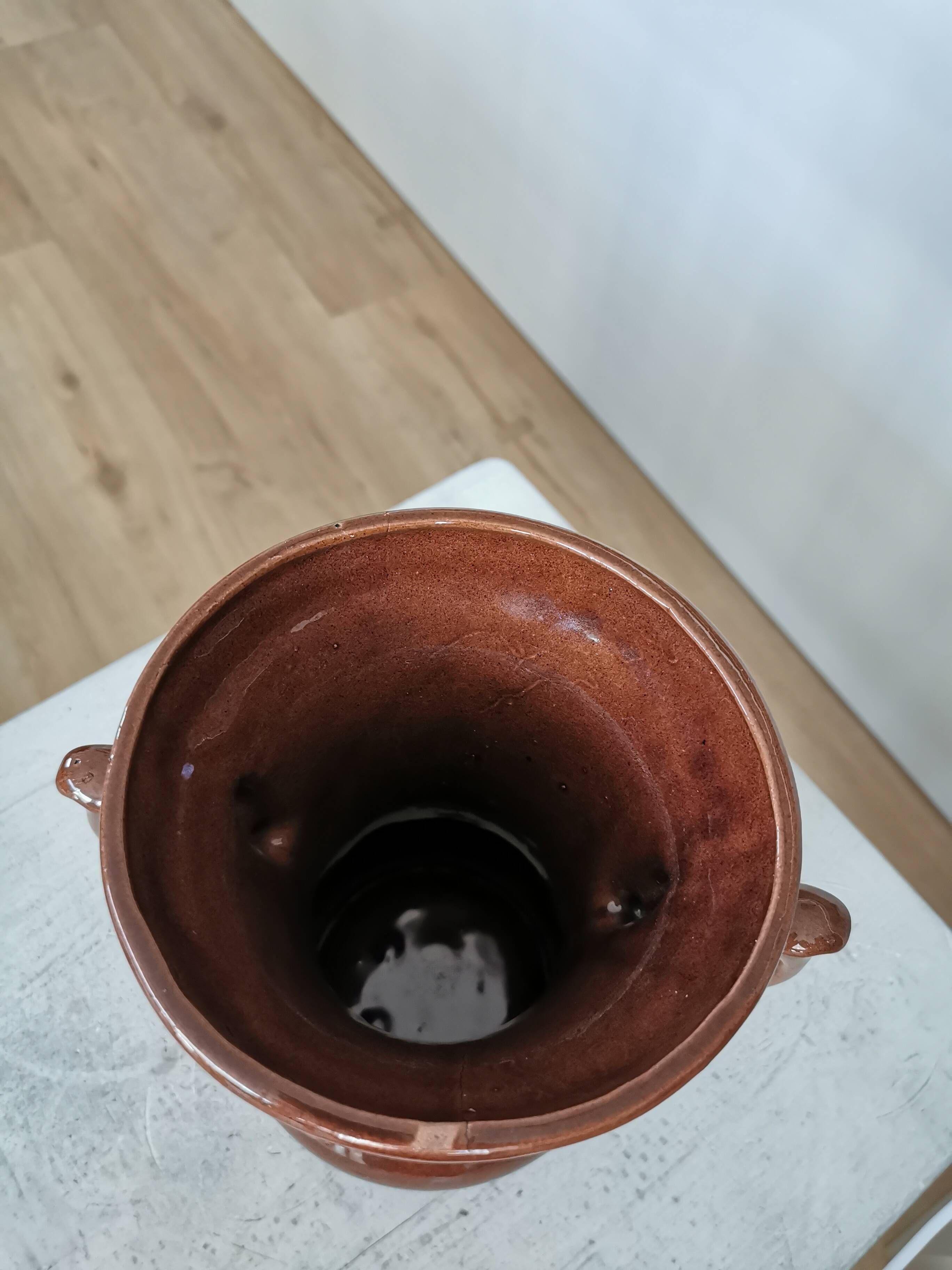 Vintage Kichevo Pottery Vase: Yugoslavian Brown Glazed Earthenware Decor