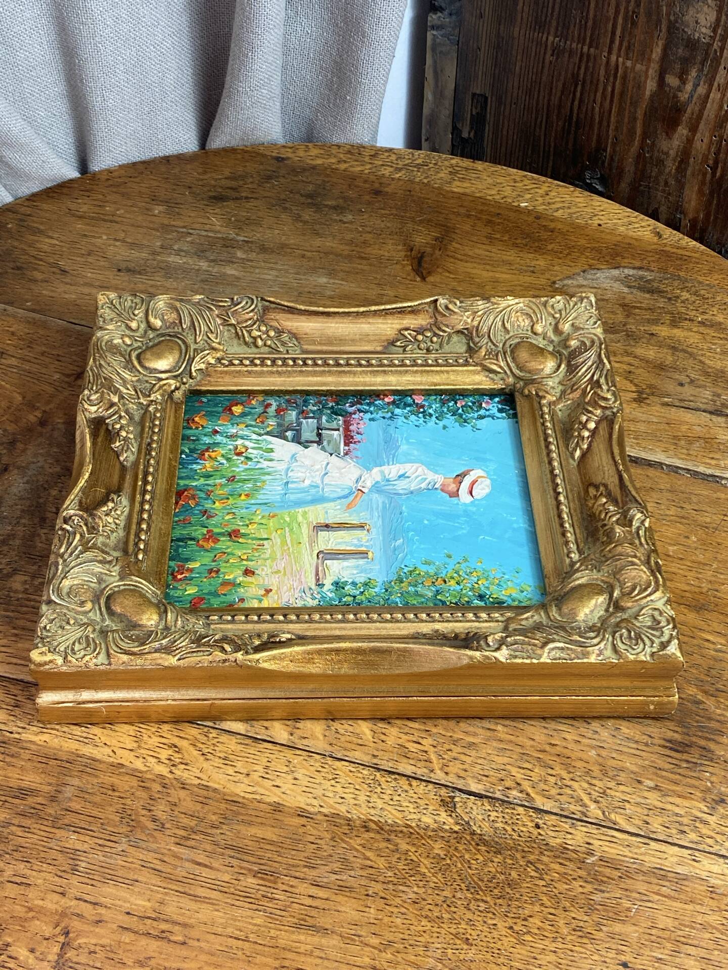 Painting on isorel, wooden frame