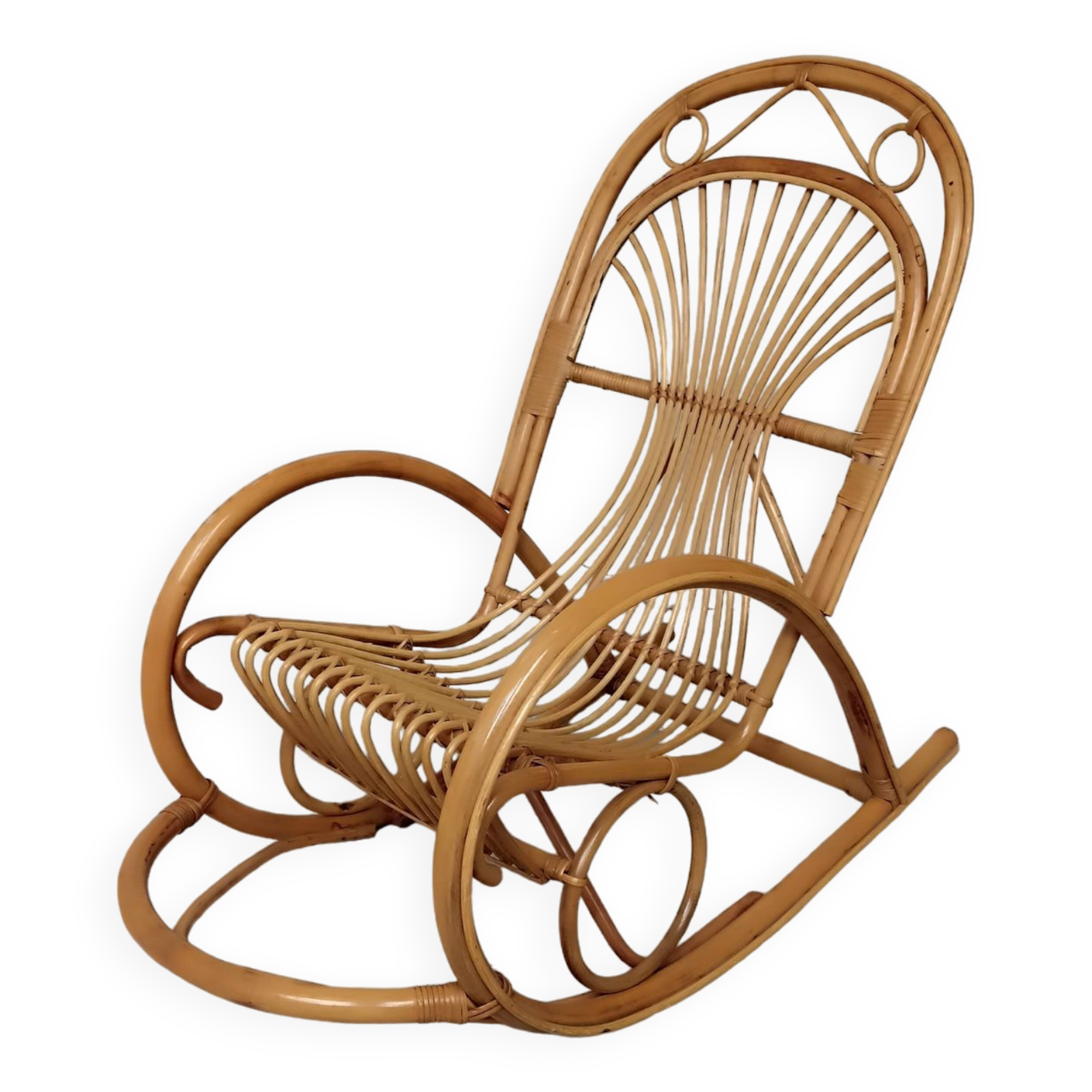 Bamboo wicker rocking chair
