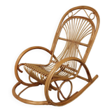 Bamboo wicker rocking chair