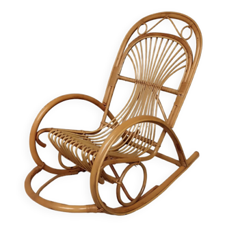 Bamboo wicker rocking chair