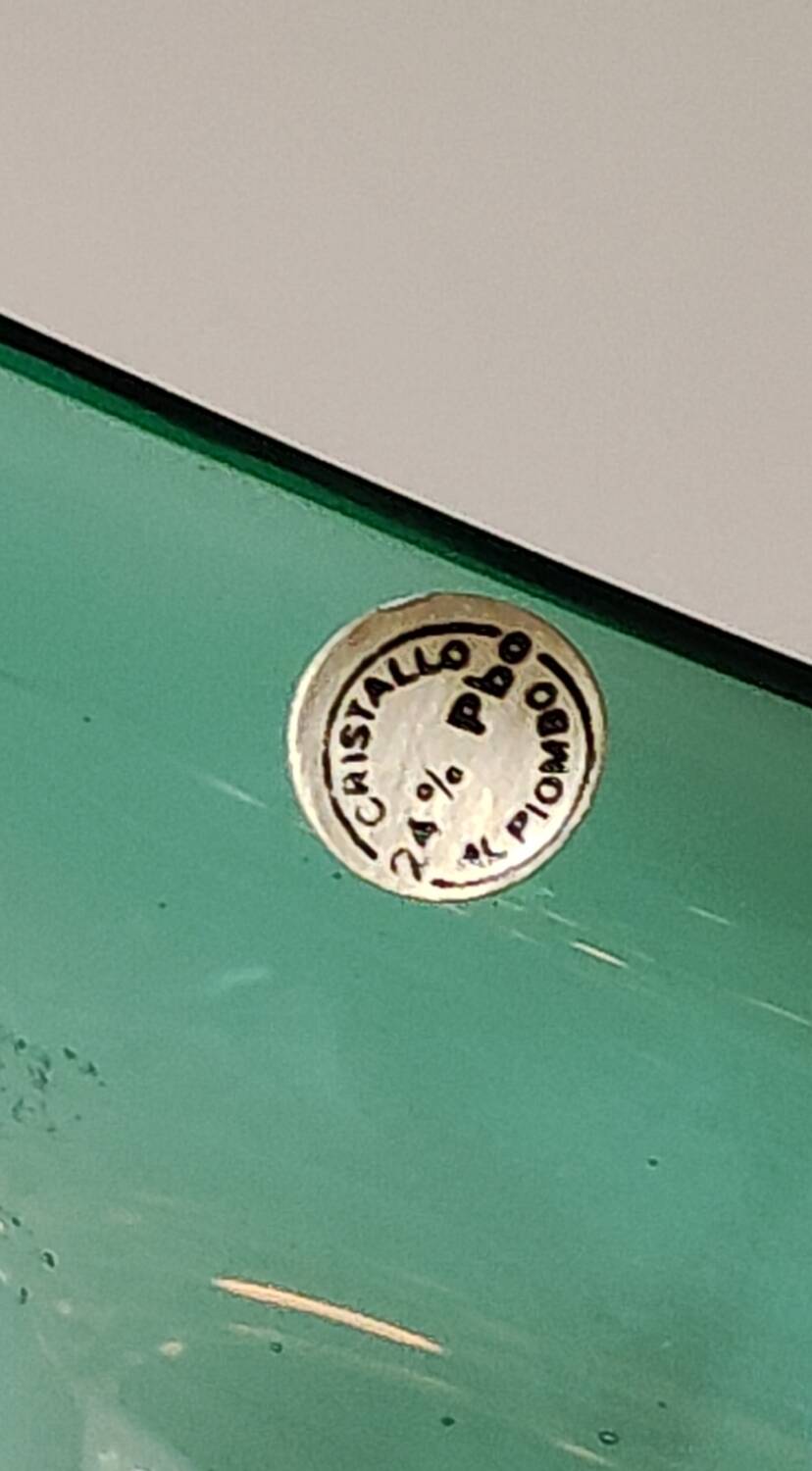 Murano/Glass Line Art Glass Sea Shell Trinket Dish. Diam 20