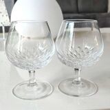 Set of 4 Cognac/Brandy Glasses. Cut crystal. Cut drop pattern.