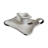 Square white enamel candle holder