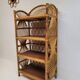 Vintage rattan bookcase shelf