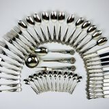 Antique silver cutlery, Italy, 1960s, set of 51.