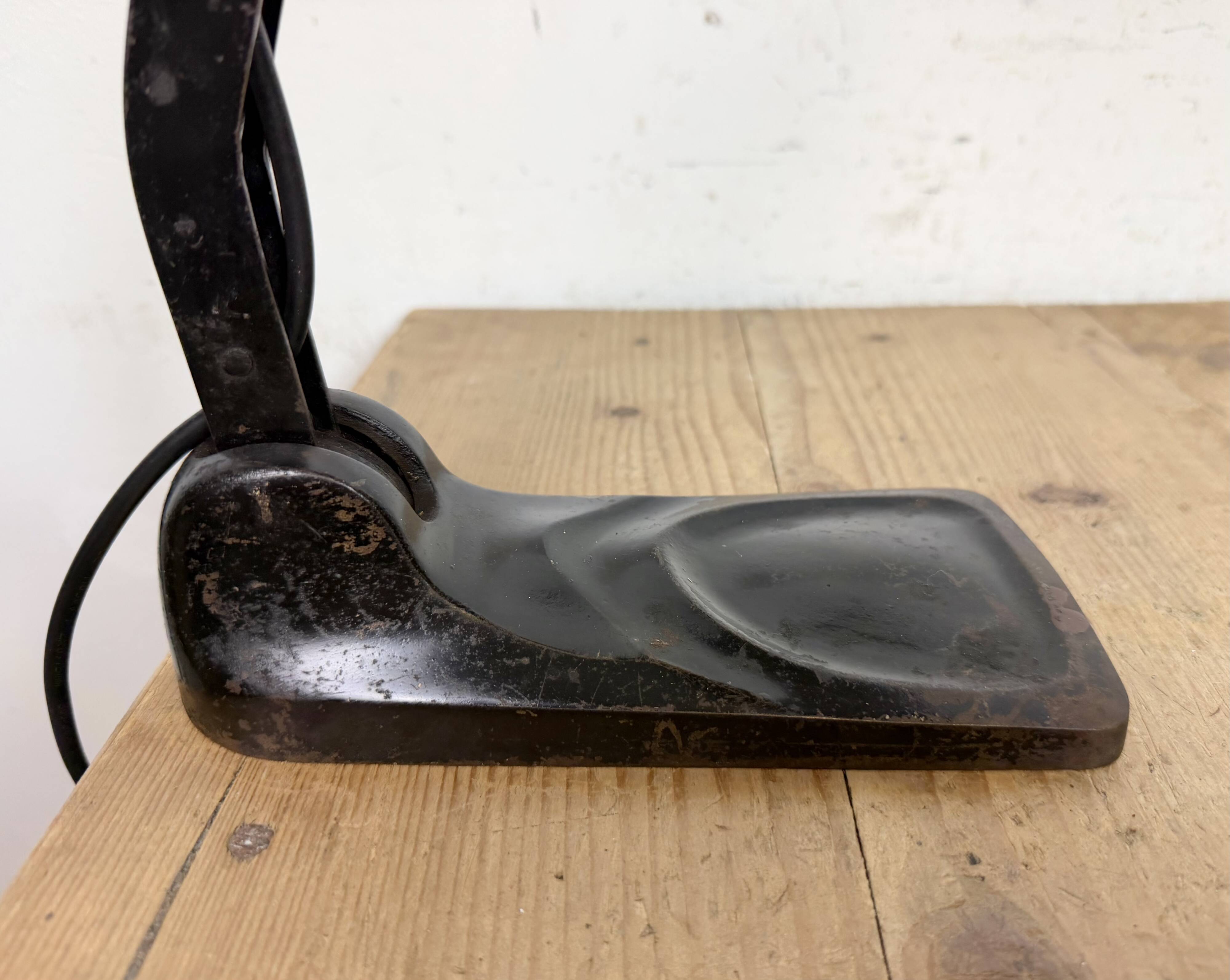 Vintage German Black Bank Lamp, 1930s