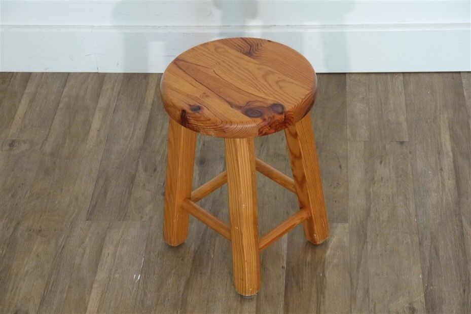Vintage pine stool 1970