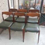 Suite of six Scandinavian chairs