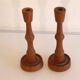 Pair of Scandinavian teak candlesticks 1960