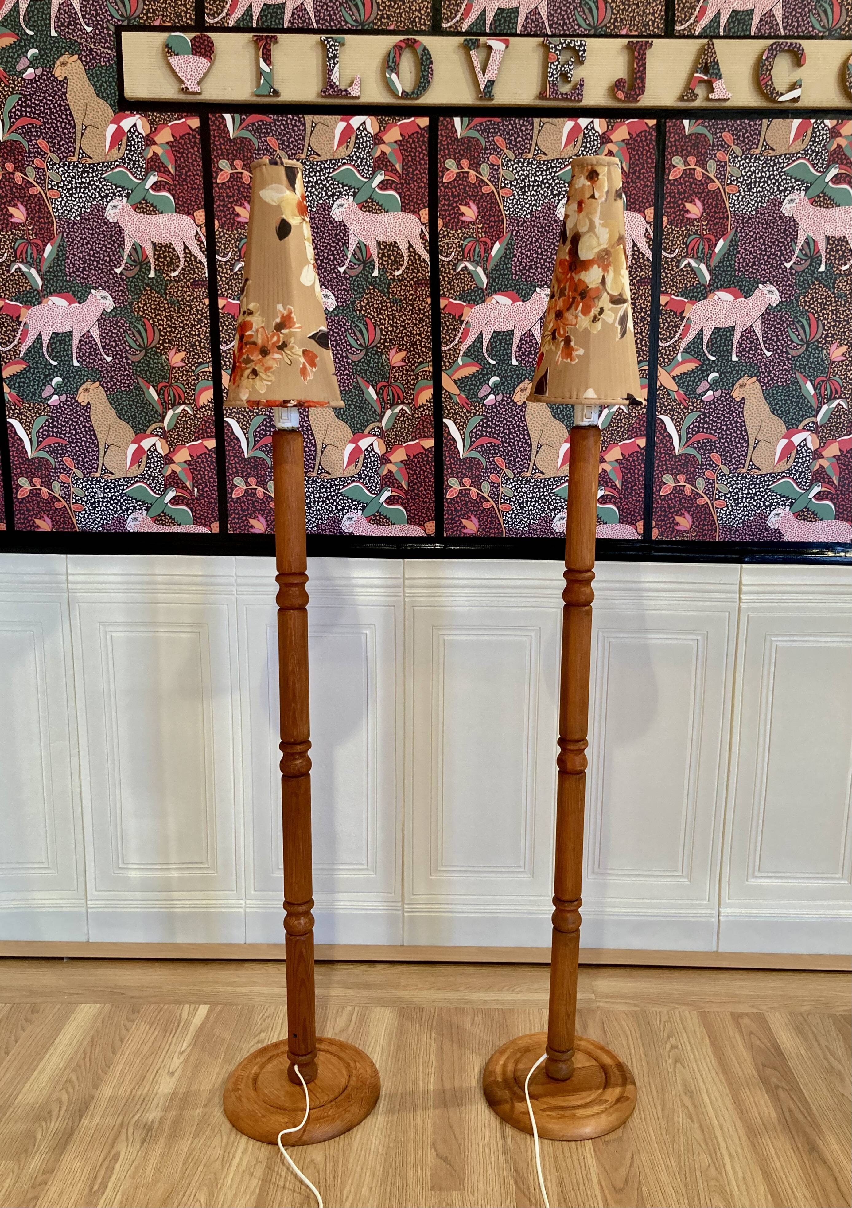 Pair of Scandinavian design floor lamps from the 1960s.