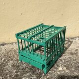 Vintage bird cage in green wood retro paint