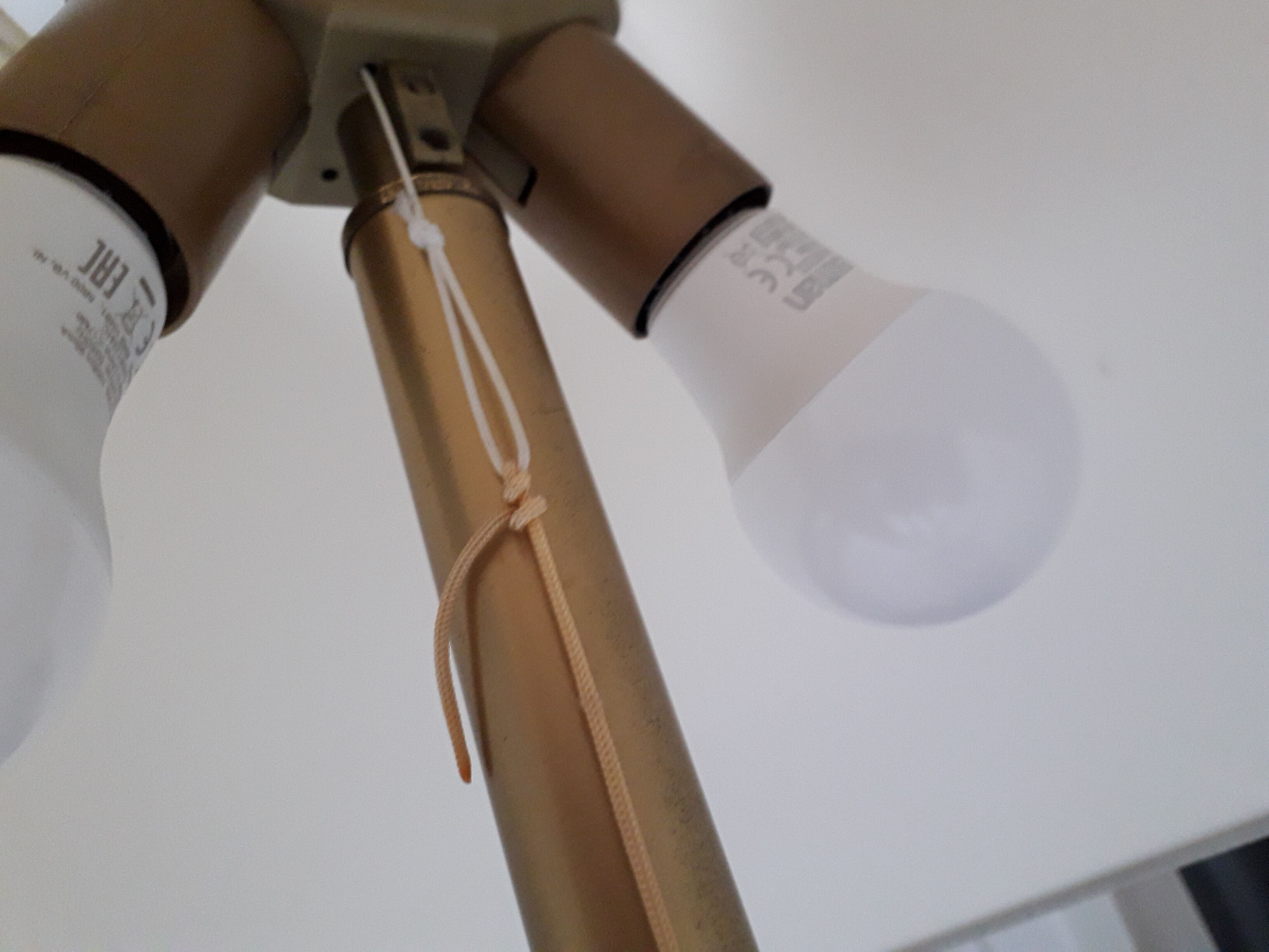 Double lighting brass floor lamp