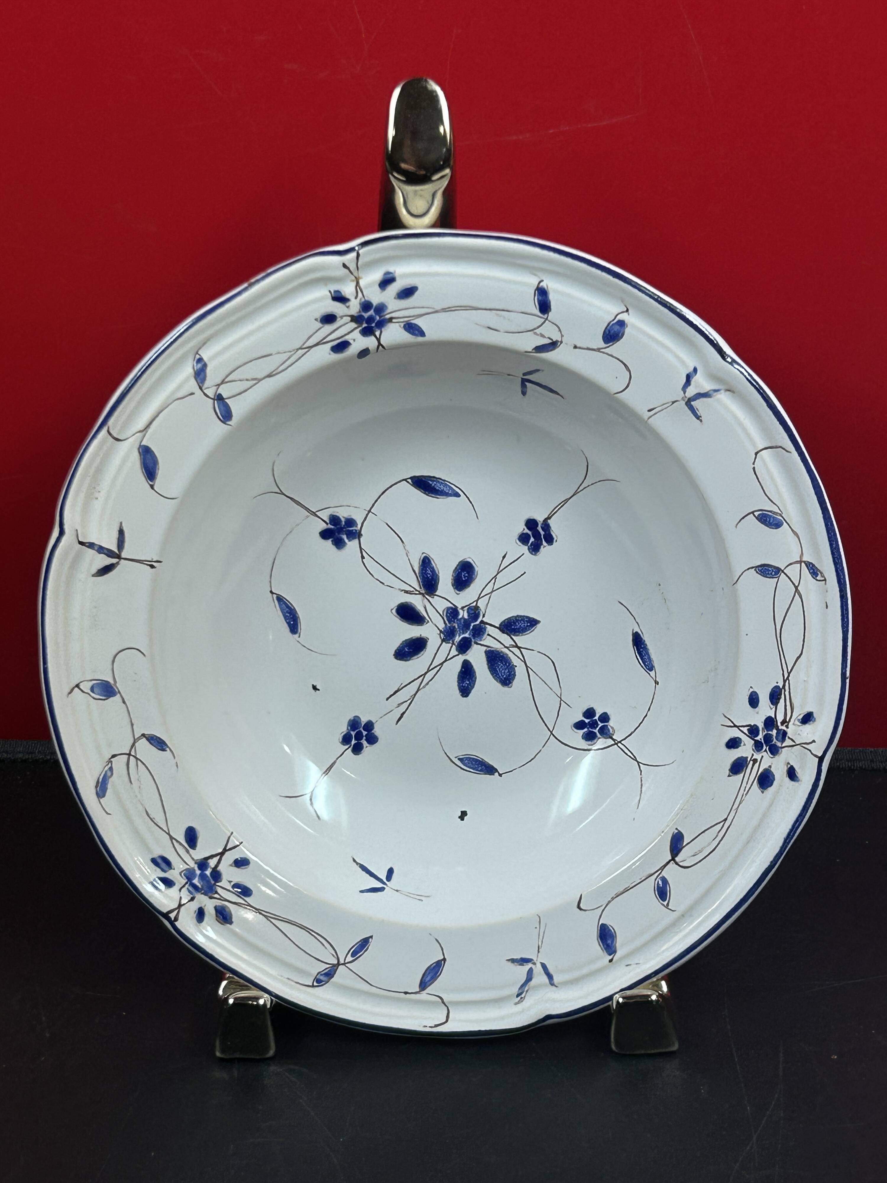 Set of 3 deep plates 19 cm in earthenware from MBFA Pornic model diff.