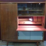 Wardrobe forming bookcase and desk, vintage year 50/60