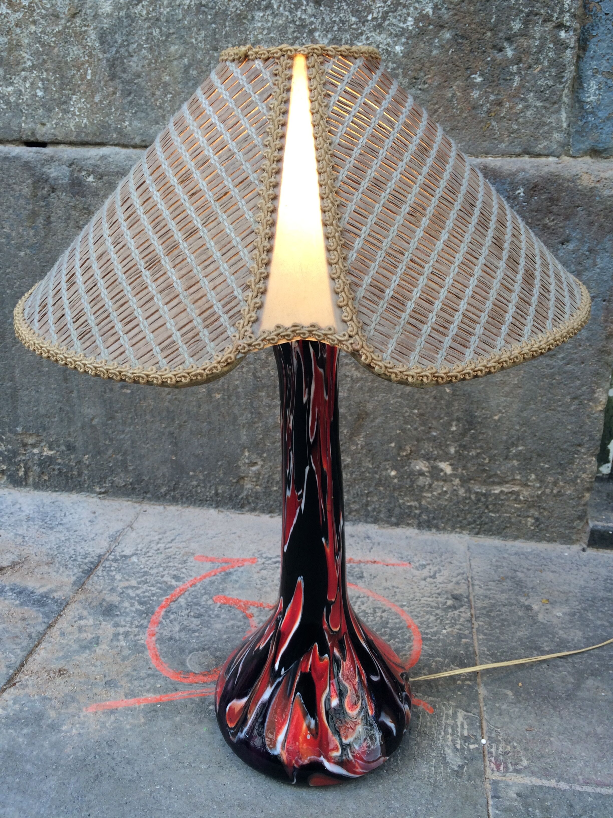 Ceramic lamp vintage and Japanese Lampshade