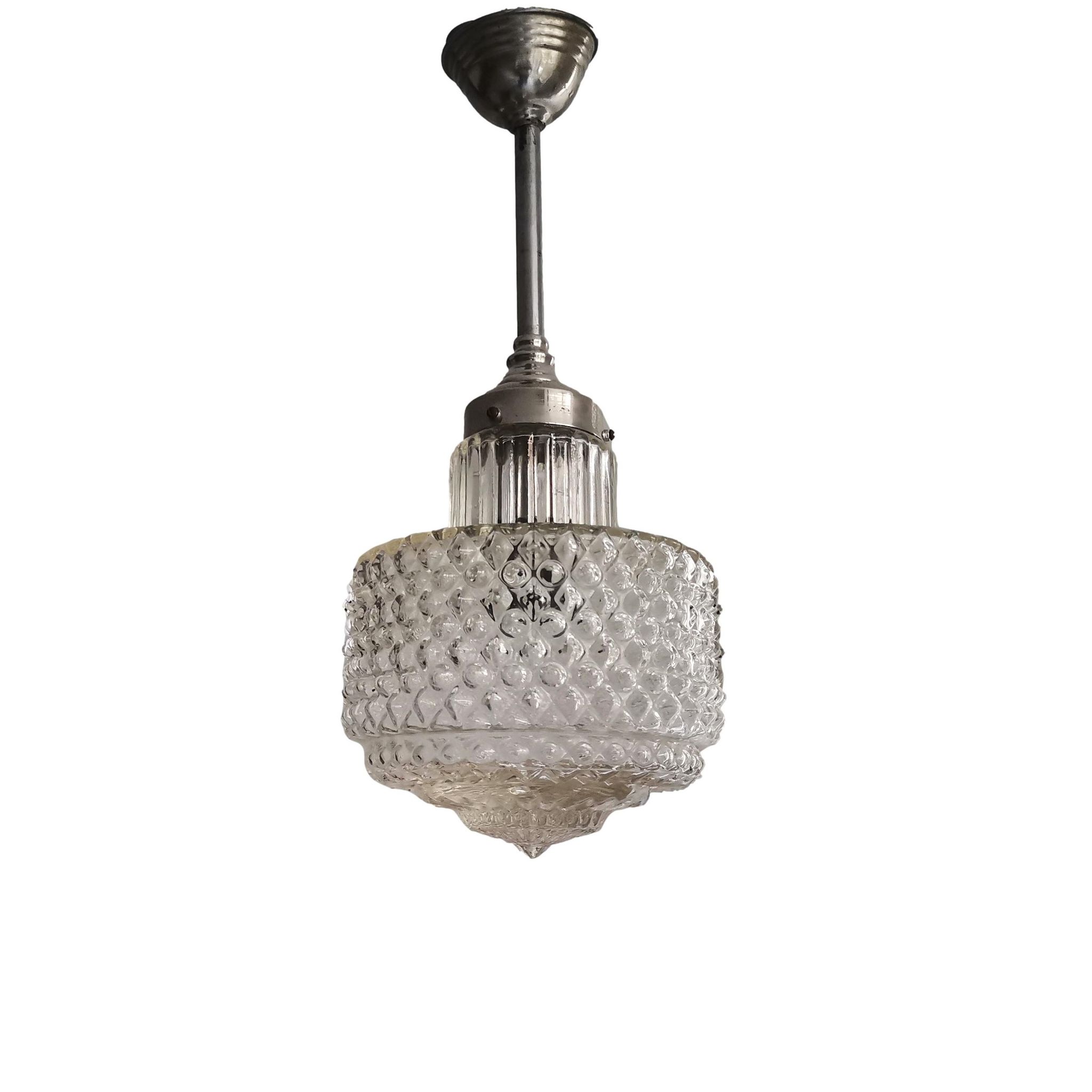 Suspension en verre du milieu du siècle années 1960