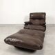 Ligne Roset Marsala - fauteuil and ottman - brown leather