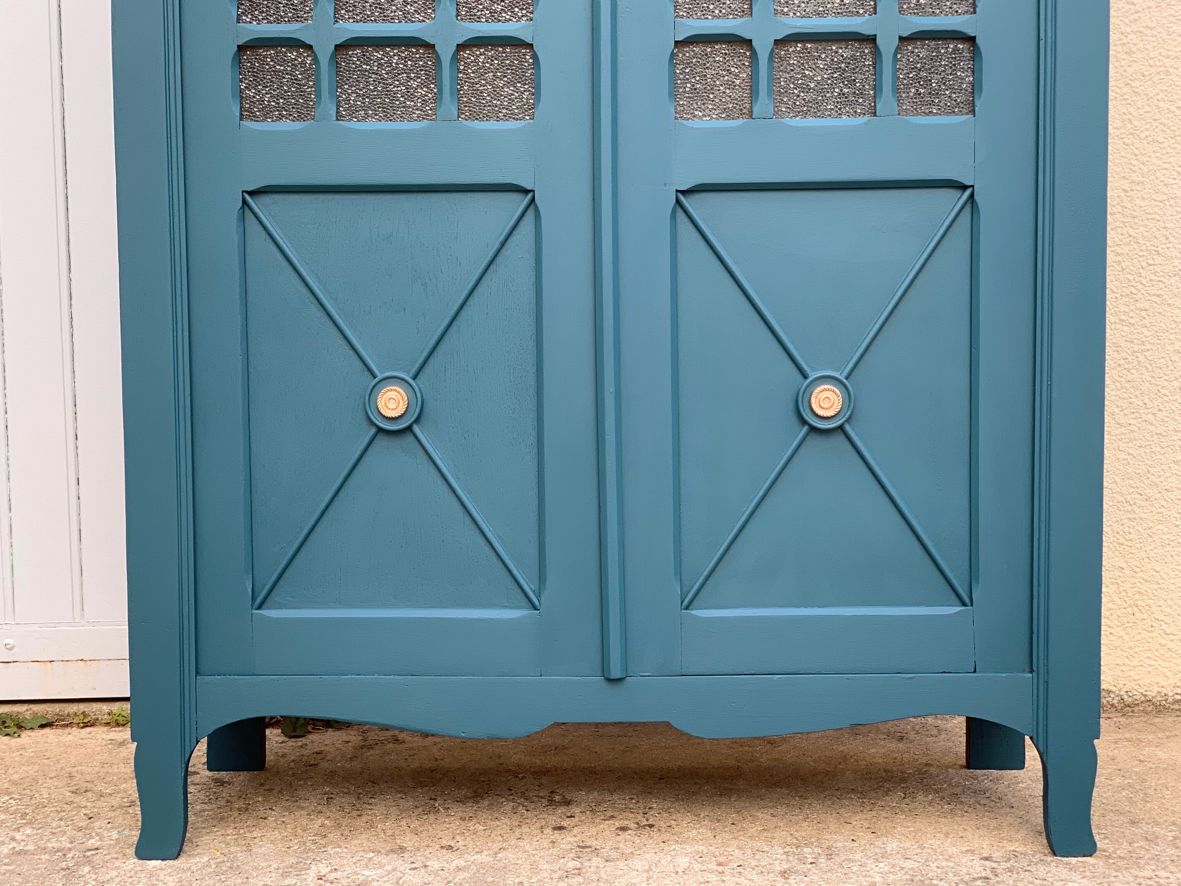 Glass-glazed Parisian wardrobe 1950