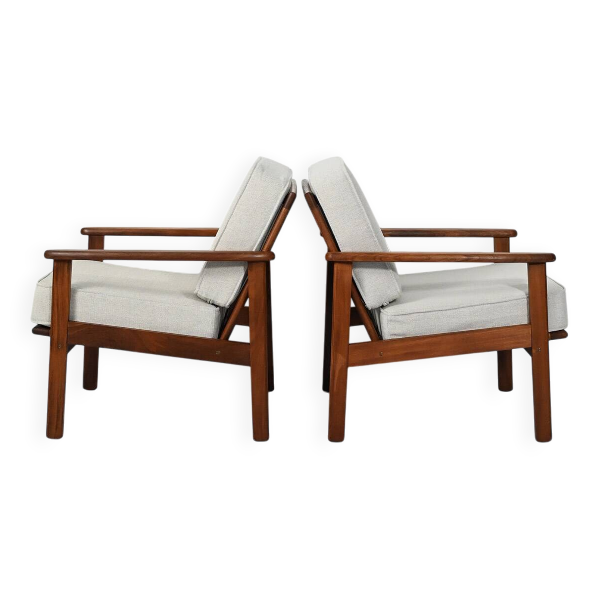 Pair of Danish teak armchairs