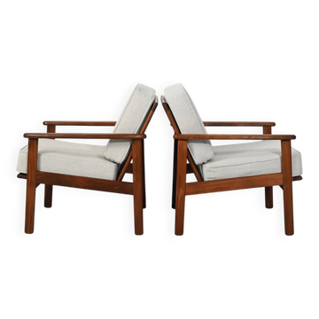 Pair of Danish teak armchairs