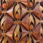 Large vintage woven lamp base in Riviera/Boho style from the 1970s.