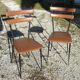 Pair of metal and imitation leather chairs 1950