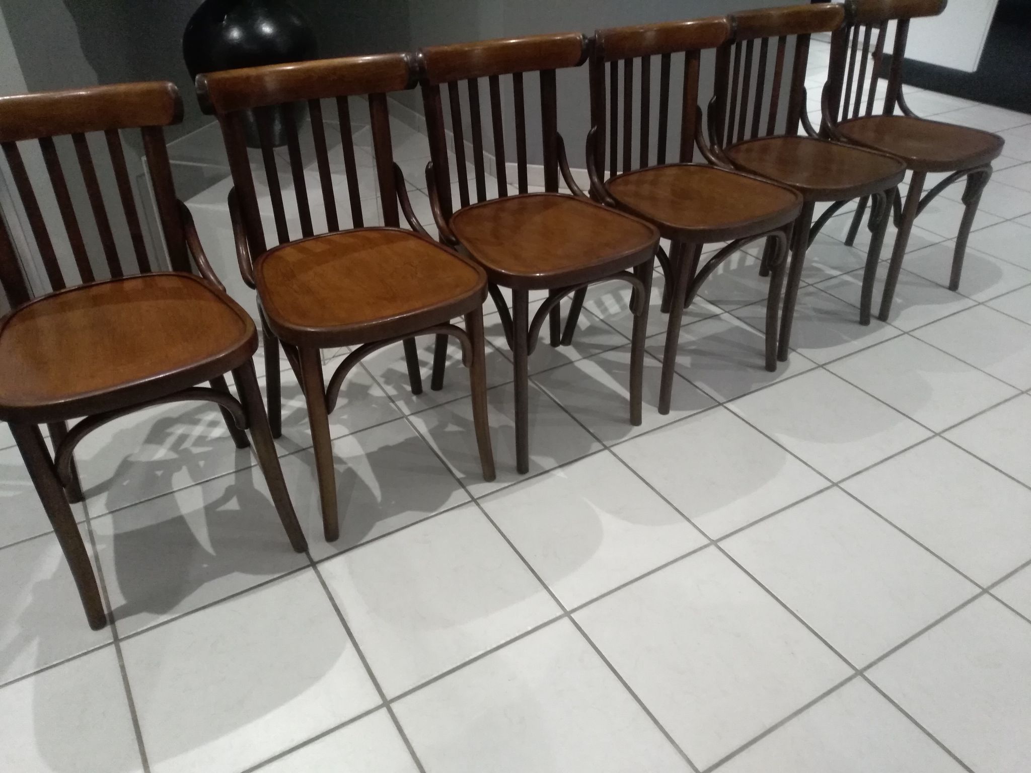Suite of 6 chairs of Vintage Bistrot 1960s