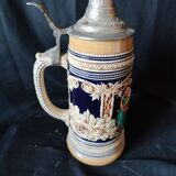 Beer mug 1 liter lowenbrau munich ceramic / numbered