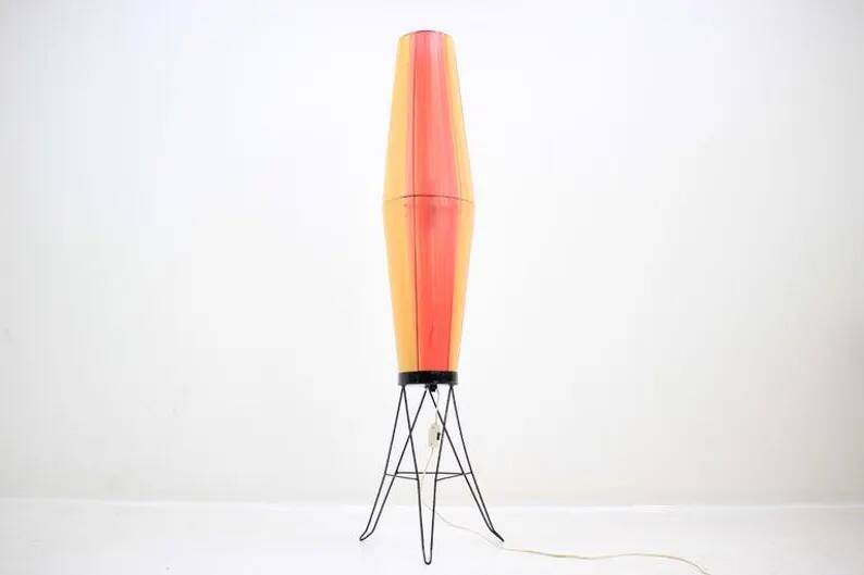 Big Midcentury Space Age Rocket Lamp, 1970s