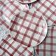 Moulin des Loups plates, "Torchon" checkered pink pattern, 1950s-60s.