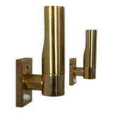 Pair of vintage adjustable brass wall lights, France 1970.