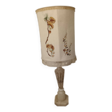 Marble base lamp with antique hand-embroidered lampshade