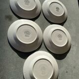 Set of 5 small dessert plates from the Nice factory, 2 stamps from the same manufacturer.
