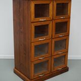 Vintage Dutch Beech & Pine Haberdashery Shop Cabinet / Vitrine, 1950s