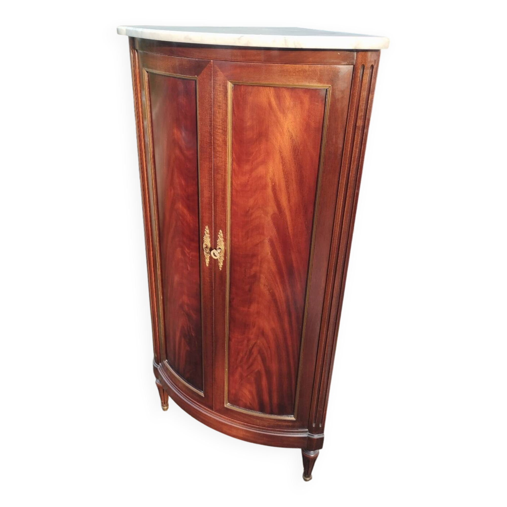 Antique Louis XVI style corner unit with marble top