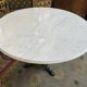 Oval bistro table in cast iron Carrara marble
