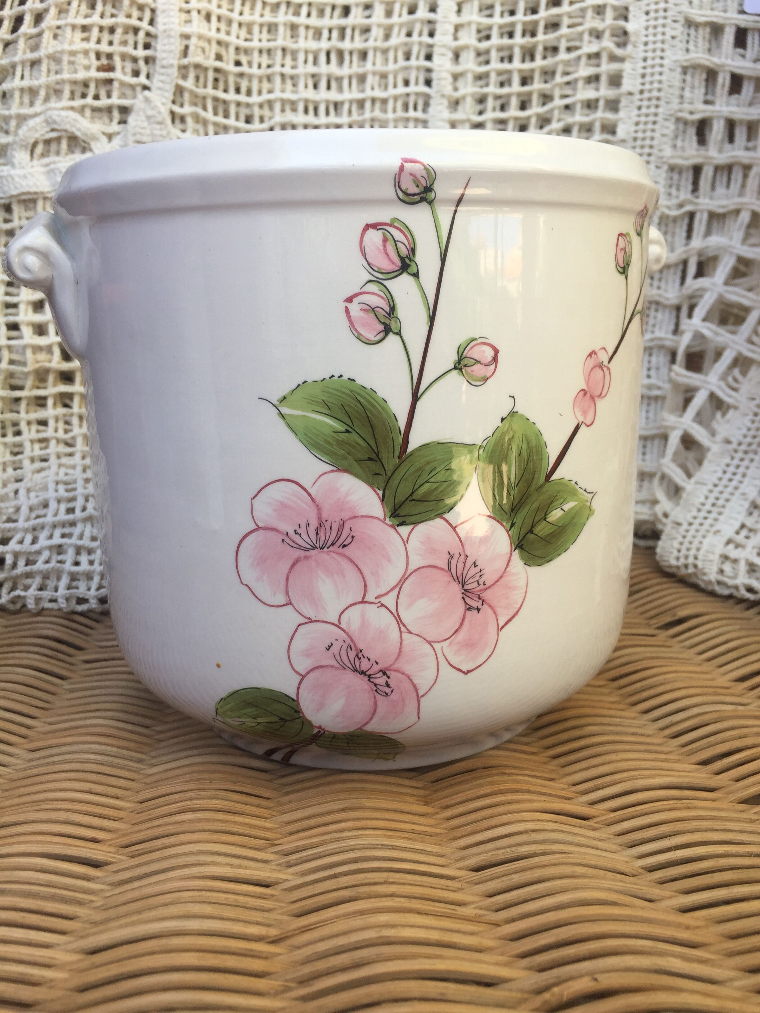 Pot cover decoration pastel flowers
