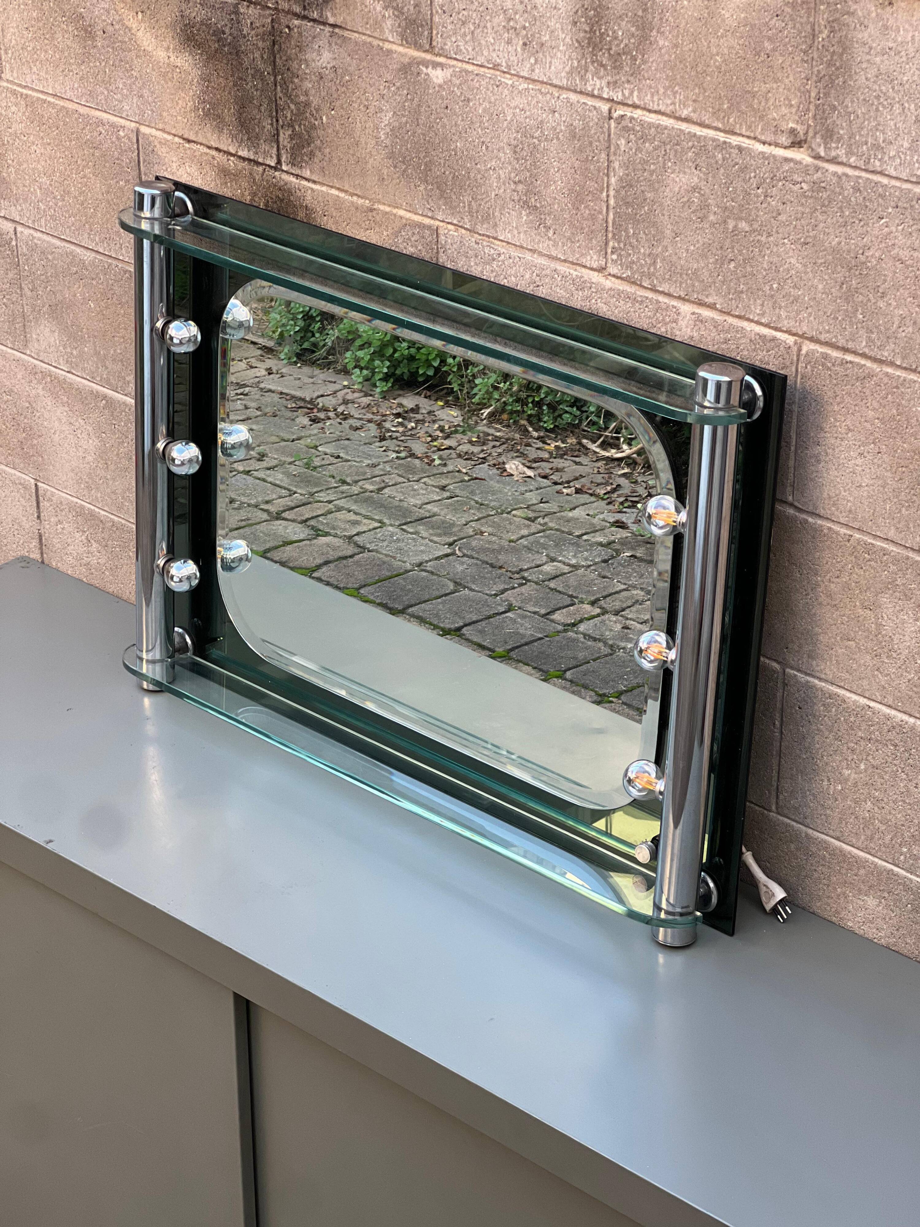 Vintage Italian Vanity Mirror with Lights, makeup art stylish fashion mirror