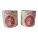 Pair of red toile de Jouy lampshades