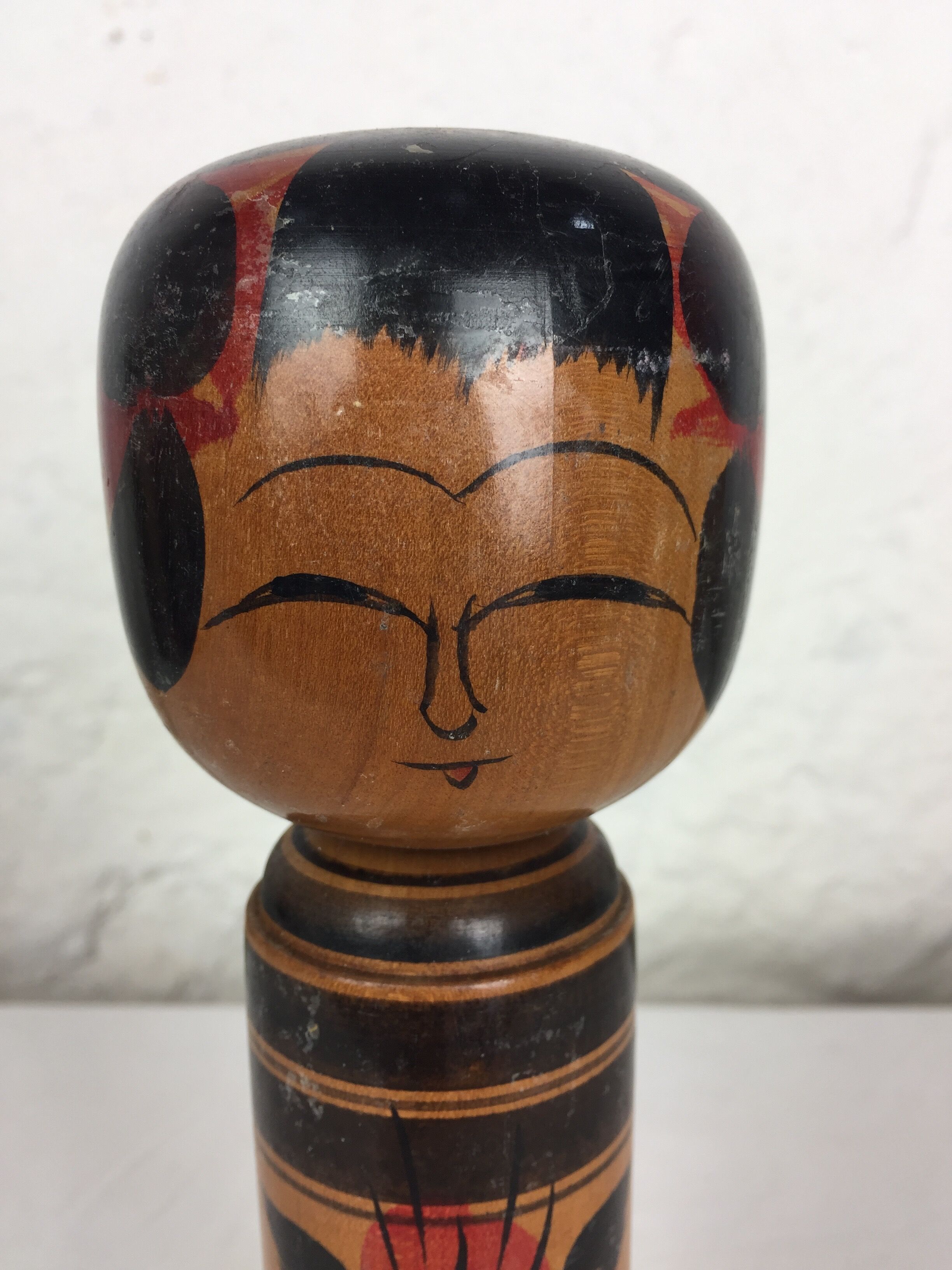 Japanese Kokeshi hand-painted doll from the 1960s