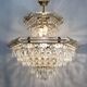 Vintage crystal and brass chandelier by Bakalowits & Söhne 8 lights, 1980s